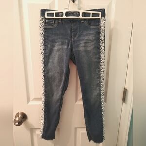 Wonder Nation Girls Jeans With Lace Size Large 10-12